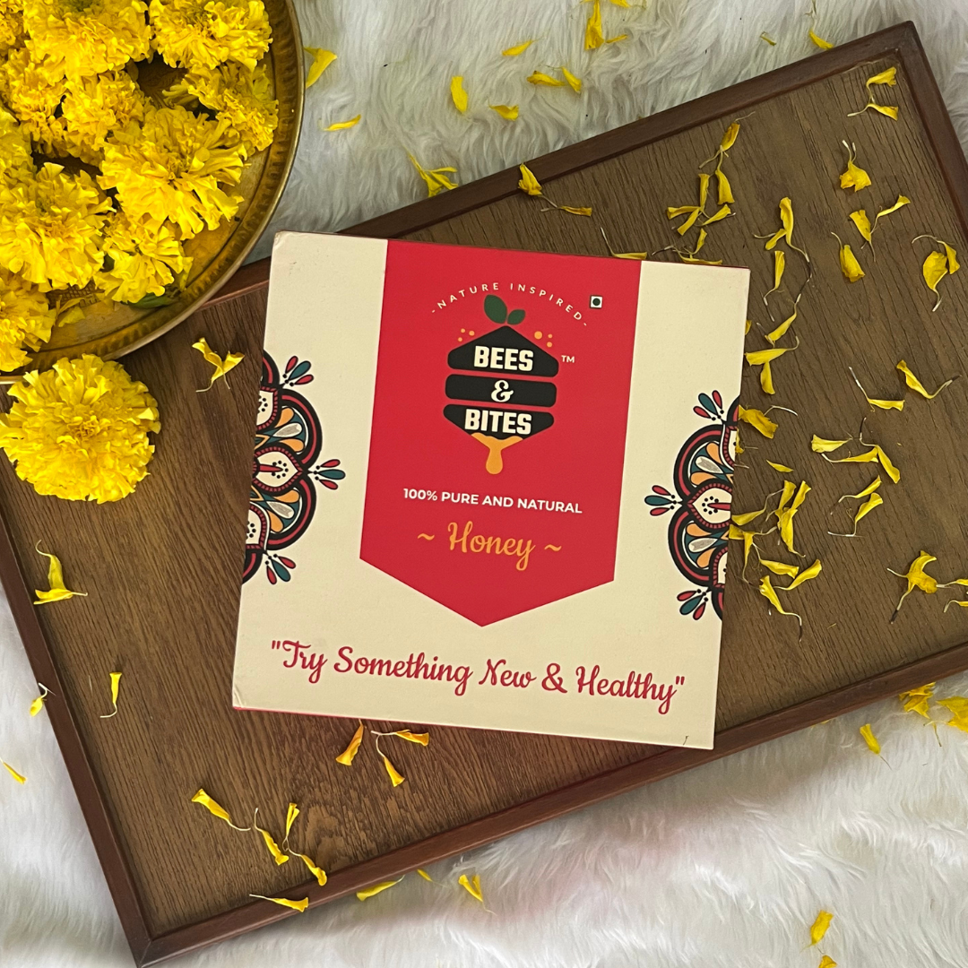 Raksha Bandhan Honey Gift Combo – 4 Flavored Honey Jars (250ml) with Rakhi & Kumkum-Chawal
